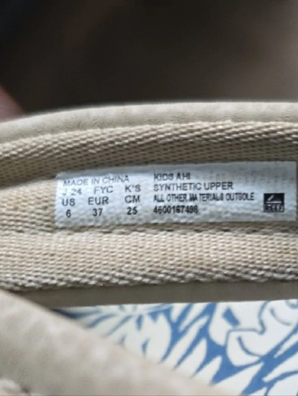 Reef Blue and Cream Tropical Leaf Flip Flops